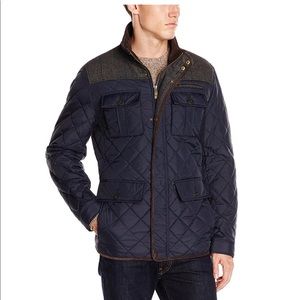 Vince Camuto Men’s quilted jacket with plaid yoke